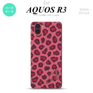 SH-04L SHV44 R3 AQUOS R3 スマホケース カバー 豹柄 A ピンク +アルファベット nk-r3-026i