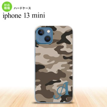 iPhone13mini iPhone13 mini ケース ハードケース ウッドランド 迷彩 B 茶 +アルファベット  nk-i13m-1156i