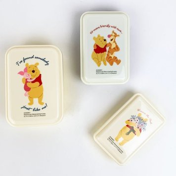 ディズニー プー ティガー ピグレット ふわっとシール容器 ケース シールケース 長方形 Disney イエロー ブラウン グッズ