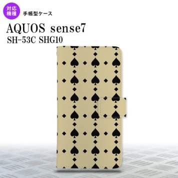 sense7 sense7 手帳型スマホケース カバー トランプ スペード ベージュ 黒 2022年 11月発売 nk-004s-sens7-dr539
