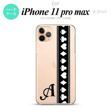 iPhone11ProMax iPhone11pro max スマホケース ハードケース トランプ 帯 黒 白 +アルファベット メンズ レディース nk-i11pm-523i