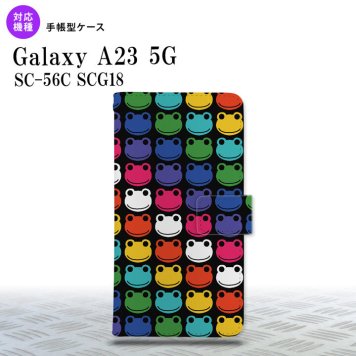 Galaxy A23 GalaxyA23 手帳型スマホケース カバー カエル かえる 黒 2022年 10月発売 nk-004s-a23-dr165