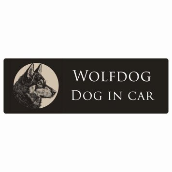ドッグ カーステッカー イラスト付 Dog in Car ウルフドッグ Aタイプ セーフティサイン 犬種別 長方形 20x6.7cm シール リア あおり運転対策 Dog Sticker 屋外 屋内 防水 かわいい おしゃれ 安全対策 カーサイン