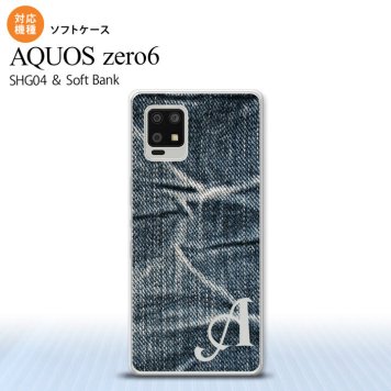 SHG04 SHG04 ZERO6 AQUOS zero6 スマホケース ソフトケース ピクチャ ジーンズ 青 +アルファベット メンズ レディース nk-zero6-tp731i