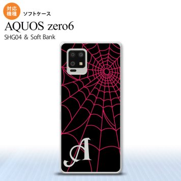 SHG04 SHG04 ZERO6 AQUOS zero6 スマホケース ソフトケース 蜘蛛 巣 A ピンク +アルファベット メンズ レディース nk-zero6-tp935i