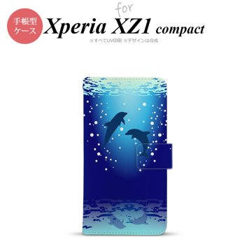 【手帳型 スマホ カバー ケース】【SO02K】【エクスペリア XZ1】手帳型 ケース SO-02K スマホ カバー Xperia XZ1 Compact エクスペリア イルカ A nk-004s-so02k-dr1001【メール便送料無料】