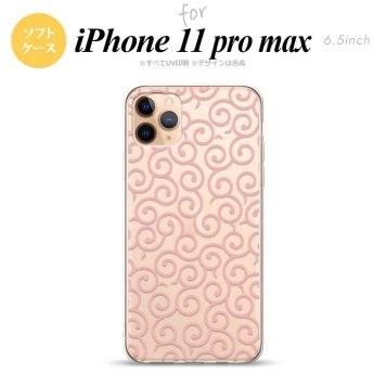 iPhone11ProMax iPhone11pro max スマホケース ソフトケース 唐草 クリア ピンク メンズ レディース nk-i11pm-tp1125