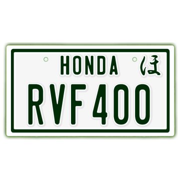 なんちゃって単車プレート【HONDA・RVF400】ナンバープレート　バイク　二輪　オートバイ　グッズ　アクセサリー　雑貨 インテリア アイテム プレゼント ギフト バイク好き 旧車 走り屋 ギア パーツ メンテナンス ファッション お洒落 オブジェ