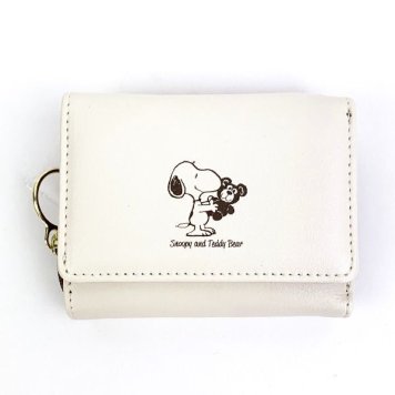 スヌーピー ＆ベア ファスナー3つ折り財布 2トーン コンパクト財布