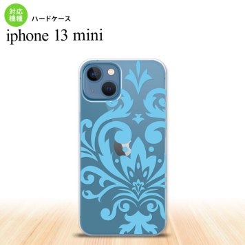 iPhone13mini iPhone13 mini ケース ハードケース ダマスク D 水色  nk-i13m-1035