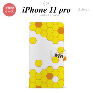 iPhone11Pro iPhone11 Pro 手帳型スマホケース カバー ハニー クリア 黄  nk-004s-i11p-dr1685