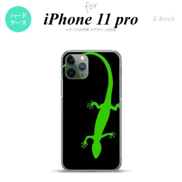 iPhone11Pro iPhone11 Pro スマホケース ハードケース トカゲ 黒 緑 メンズ レディース nk-i11p-779