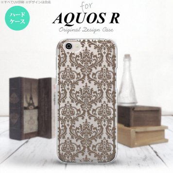 【SH03J】【スマホケース/スマホカバー】【アクオス R】SH03J スマホケース AQUOS R SH-03J カバー アクオス R ダマスク柄 クリア×茶 nk-sh03j-461【メール便送料無料】