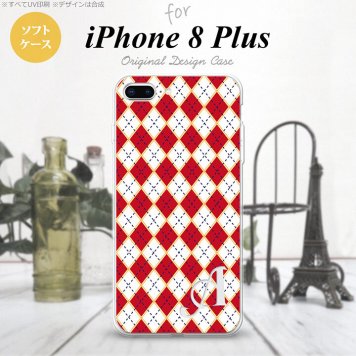【iPhone8Plus】【スマホケース/スマホカバー】【アイフォン8プラス】iPhone8Plus スマホケース ケース アイフォン8プラス イニシャル アーガイル 赤×青 nk-ip8p-tp1403ini【メール便送料無料】