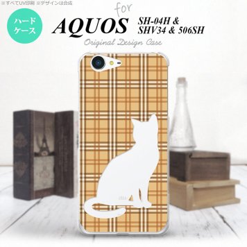 【SH04H】【スマホケース/スマホカバー】【アクオス ゼータ】SH04H スマホケース AQUOS ZETA SH04H カバー アクオス ゼータ 猫 チェック茶B nk-sh04h-956【メール便送料無料】