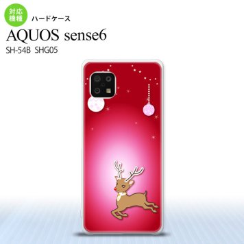 SH-54B SHG05 AQUOS sense6 スマホケース ハードケース トナカイ 赤 メンズ レディース nk-sens6-645