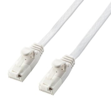エレコム 【メール便での発送商品】LANケーブル Cat6A ツメが折れない フラット 7m ホワイト LD-GFAT/WH70
