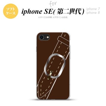 iPhoneSE 2 第二世代 iPhone8&iPhone7 共用 スマホケース 背面カバー ソフトケース ベルト 茶 おしゃれ かわいい かっこいい メンズ レディース nk-ise2-tp327