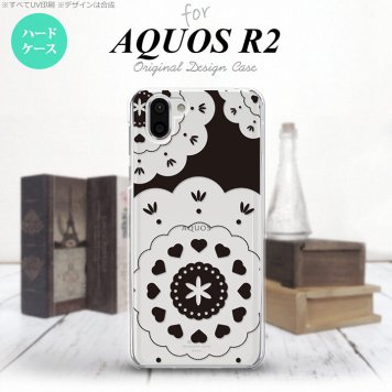 AQUOS R2 アクオス アール2 SH-03K SHV42 専用 スマホケース カバー ハードケース レース・クリア 黒 nk-r2-1482[スマホ,スマホケース,スマホカバー,ケース,カバー,ジャケット]