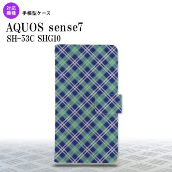sense7 sense7 手帳型スマホケース カバー バイアスチェック 青 2022年 11月発売 nk-004s-sens7-dr437