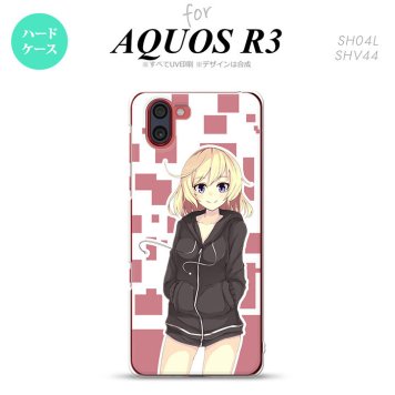 SH-04L SHV44 R3 AQUOS R3 スマホケース カバー 女の子 A ピンク nk-r3-1322