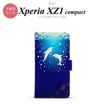 【手帳型 スマホ カバー ケース】【SO02K】【エクスペリア XZ1】手帳型 ケース SO-02K スマホ カバー Xperia XZ1 Compact エクスペリア イルカ B nk-004s-so02k-dr1002【メール便送料無料】
