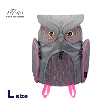 MORN CREATIONS ミミズククラシック バックパックLサイズ OW-311 GRYF[ふくろう好きにはたまらない ふくろうグッズ・雑貨 フクロウのかわいい鞄 おしゃれなリュック ふくろうのリュックサック 女性用]