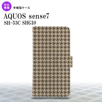 sense7 sense7 手帳型スマホケース カバー 千鳥 格子 小 茶 2022年 11月発売 nk-004s-sens7-dr910