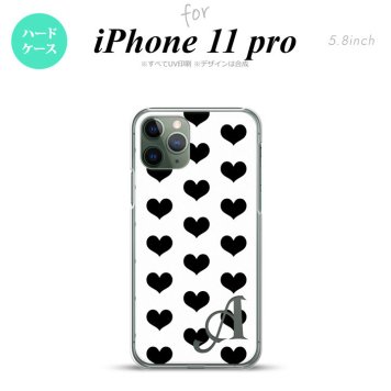 iPhone11Pro iPhone11 Pro スマホケース ハードケース ハート A 白 黒 +アルファベット メンズ レディース nk-i11p-115i