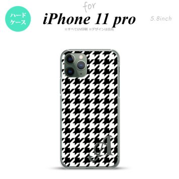 iPhone11Pro iPhone11 Pro スマホケース ハードケース 千鳥 格子 大 黒 白 +アルファベット メンズ レディース nk-i11p-928i