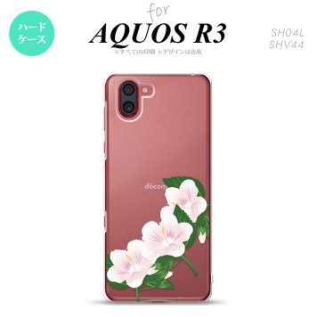 SH-04L SHV44 R3 AQUOS R3 スマホケース カバー ハイビスカス B 白 nk-r3-086