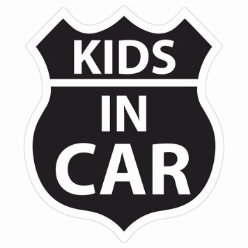 KIDS IN CAR ステッカー ブラック ルート66 カーステッカー シール sticker 安全対策 あおり運転 かっこいい おしゃれ かわいい 車ステッカー ステッカー 車 サインステッカー ドライブ 防水 屋外 屋内 カーサイン