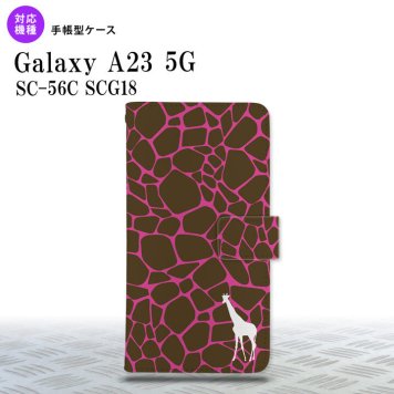 Galaxy A23 GalaxyA23 手帳型スマホケース カバー キリン 影 ピンク 2022年 10月発売 nk-004s-a23-dr416