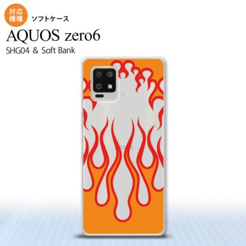SHG04 SHG04 ZERO6 AQUOS zero6 スマホケース ソフトケース ファイヤー 炎 クリア 赤 メンズ レディース nk-zero6-tp1314