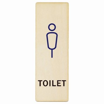 トイレ プレート 木製 男 Kタイプ 長方形 縦書き 9x27cm ドア サインステッカー ピクトサイン トイレマーク表示 案内 注意 施設 御手洗 TOILET おしゃれ シンプル 安全対策
