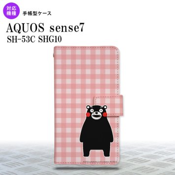 sense7 sense7 手帳型スマホケース カバー くまモン チェック ピンク 2022年 11月発売 nk-004s-sens7-drkm18