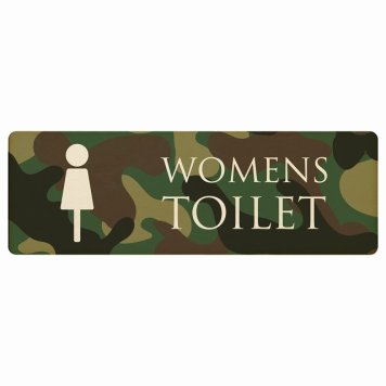 トイレ プレート 木製 WOMENS 迷彩 カラー 長方形 27x9cmドア サインプレート ピクトサイン トイレマーク表示 案内 注意 施設 御手洗 TOILET おしゃれ シンプル 安全対策