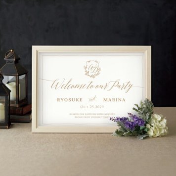 グラフィック ウェルカムボード（リュバン・ド・ソワ design2）結婚式 ギフト お祝い 披露宴 ウェディング ウェルカムスペース シンプル ラスティック＆クラシック