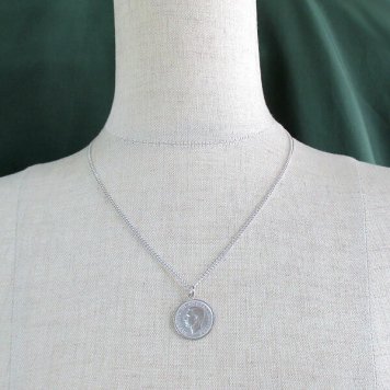 美しい銀貨のペンダント 幸福 の ６ペンス ジョージ ６世 銀貨 コイン ペンダント シルバー アクセサリー ユニセックス【結婚祝い】プレゼントにも最適！