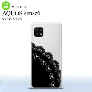 SH-54B SHG05 AQUOS sense6 スマホケース ハードケース レース A 黒 メンズ レディース nk-sens6-722