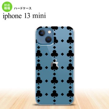 iPhone13mini iPhone13 mini ケース ハードケース トランプ クラブ クリア 黒  nk-i13m-531