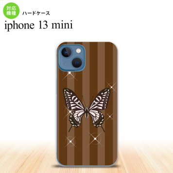 iPhone13mini iPhone13 mini ケース ハードケース バタフライ 蝶 E 茶  nk-i13m-316