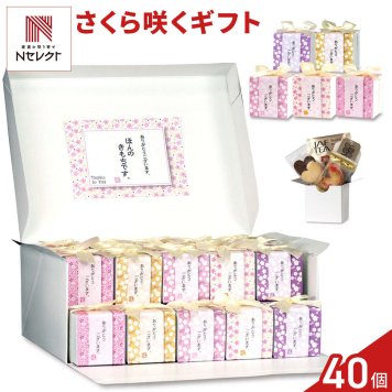 さくら咲く 焼き菓子 紅茶 詰め合わせ ギフト BOX 3種4個入 計40セット クッキー パイ スイーツ 個包装 紅茶ティーバッグ【北海道・沖縄県・離島 配送不可】