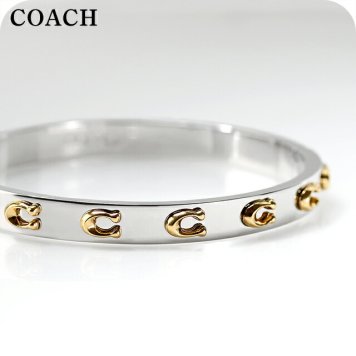 コーチ バングル レディース ブランド COACH ロゴ 335948TWO974 シルバー ゴールド アクセサリー