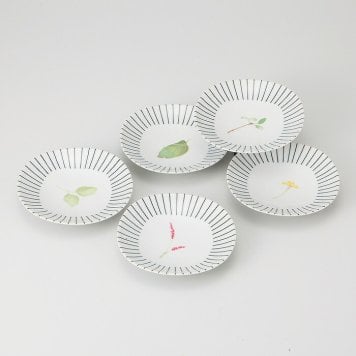 五草花十草小皿客揃 磁器 美濃焼 やきものの里から、暮らしを贈ります。　ギフト 食器 セット テーブルウェア