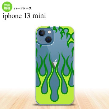 iPhone13mini iPhone13 mini ケース ハードケース ファイヤー 炎 クリア 緑  nk-i13m-1315