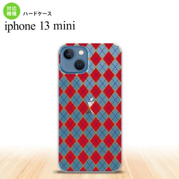 iPhone13mini iPhone13 mini ケース ハードケース アーガイル クリア 赤  nk-i13m-1404