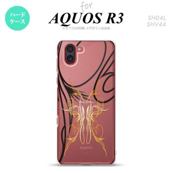 SH-04L SHV44 R3 AQUOS R3 スマホケース カバー ピンスト 線 黄 nk-r3-1234