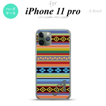 iPhone11Pro iPhone11 Pro スマホケース ハードケース エスニック ボーダー カラフル +アルファベット メンズ レディース nk-i11p-1565i