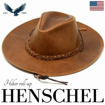 カウボーイハット ハット HENSCHEL レザー ウエスタンハット メンズ アメリカ 本革 帽子 牛革 高級品 カウレザー テンガロンハット 本革製品 レザーハット つば広 ブラウン ギフト プレゼント 誕生日 ラッピング